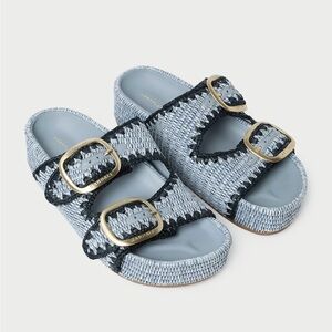 Loeffler Randall Theo Blue-Two Band Sandal